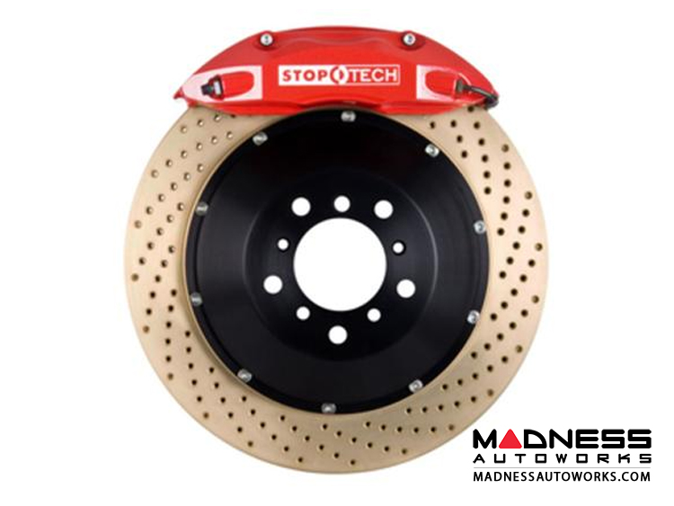 MINI Cooper/ Cooper S Front Big Brake Kit by Stop Tech - ST40 Red Calipers/ Drilled Rotors 328mmx28mm (R50/ 52/ 53) Zinc Plated